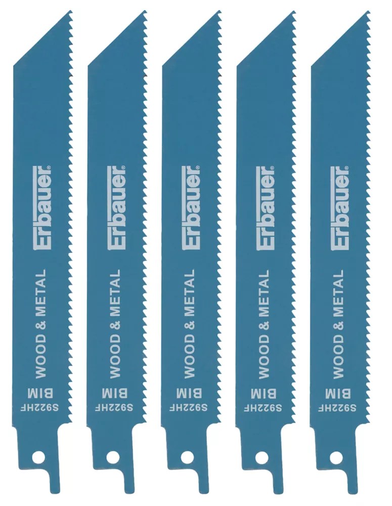 Erbauer MultiMaterial Demolition Reciprocating Saw Blades 130mm 5 Pack