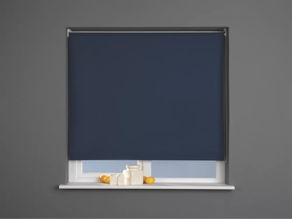 Polyester Roller Blackout Blind Navy 1200mm x 1700mm Drop Screwfix