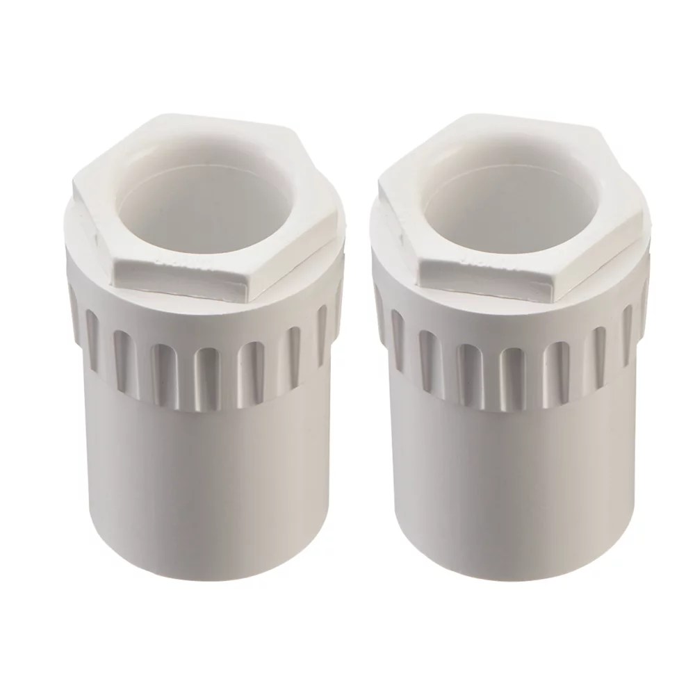 Deta TTE Female Conduit Adaptors 20mm White 2 Pack Screwfix