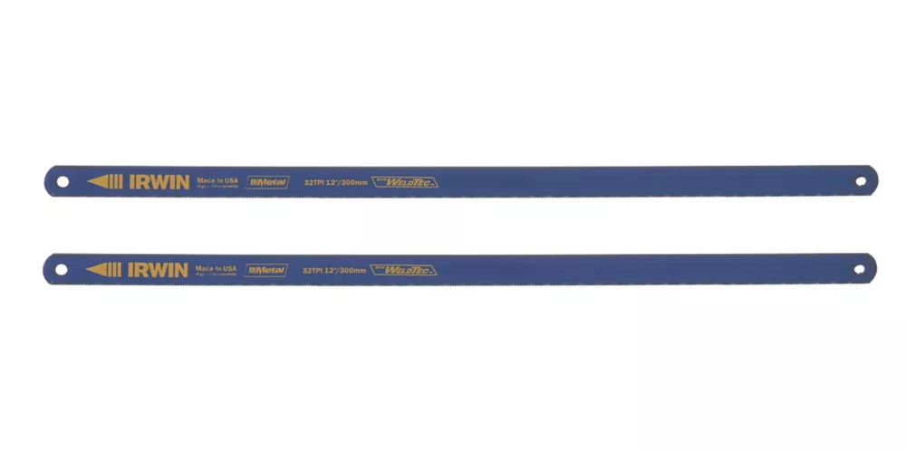 Irwin 32tpi Metal Hacksaw Blades 12" (300mm) 2 Pack Screwfix