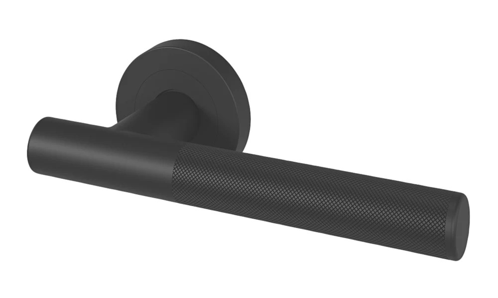 Smith & Locke Damgan Door Handle Pair Matt Black Screwfix