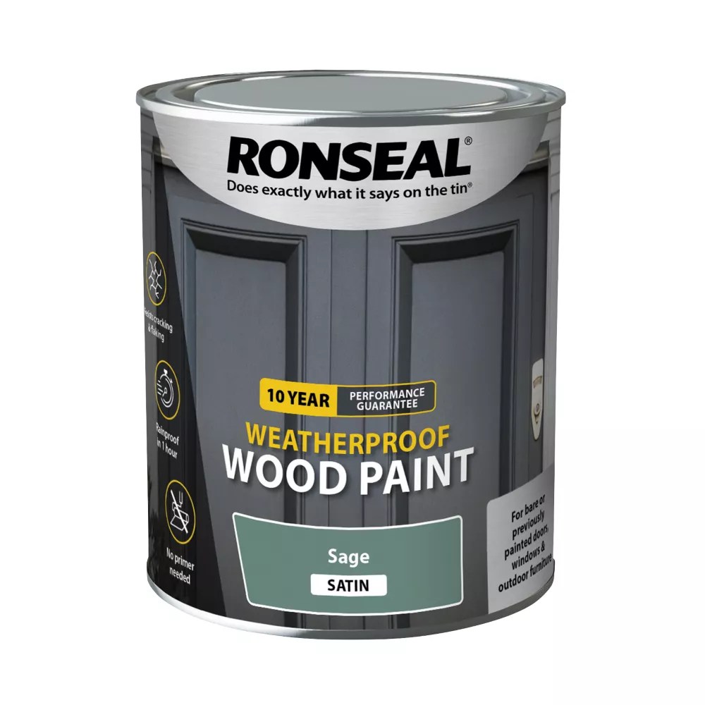 Ronseal 750ml Sage Satin Wood Paint Screwfix