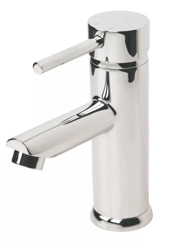 Swirl Essential Bathroom Mono Basin Mixer Tap with Clicker Waste Chrome