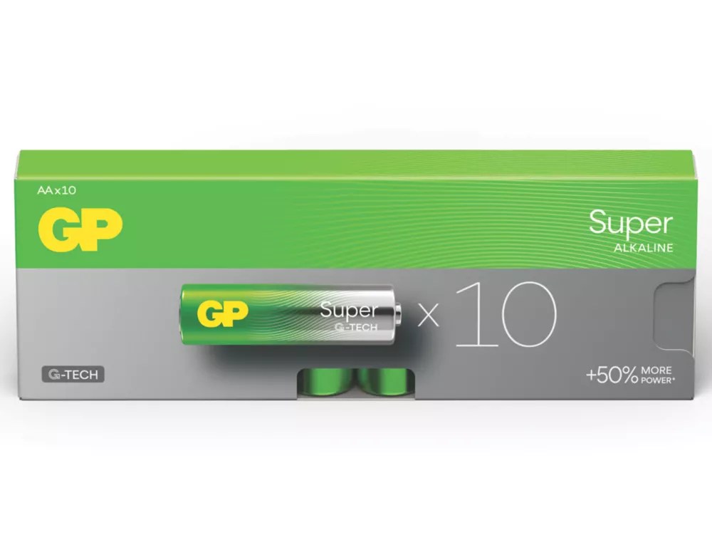 GP Batteries Super AA Alkaline Batteries 10 Pack Screwfix