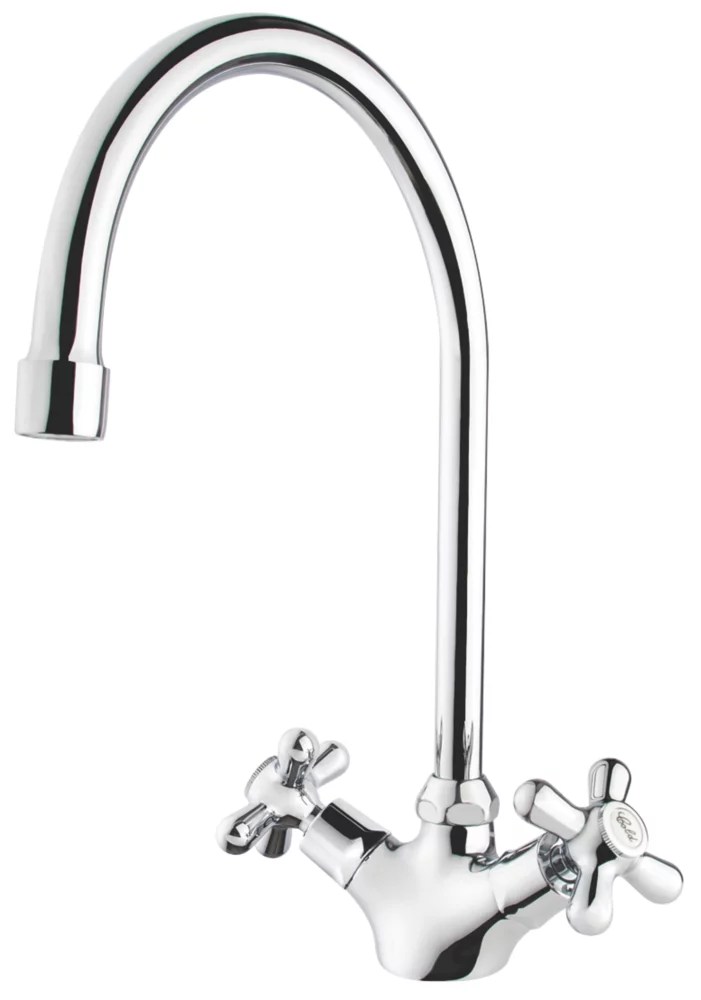 Swirl Cascade DualLever Kitchen Mono Mixer Tap Chrome Screwfix