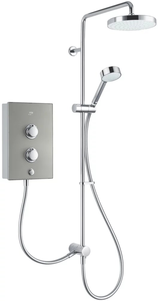 Mira Decor Dual Warm Silver 10.8kW Manual Electric Shower Screwfix