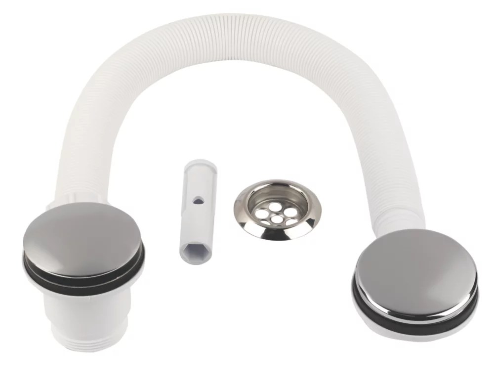 McAlpine CBWF70CB Clicker Waste Bath Trap Chrome Effect 70mm Screwfix