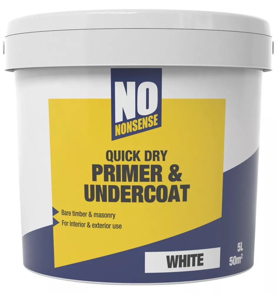 No Nonsense Primer & Undercoat White 5Ltr Screwfix