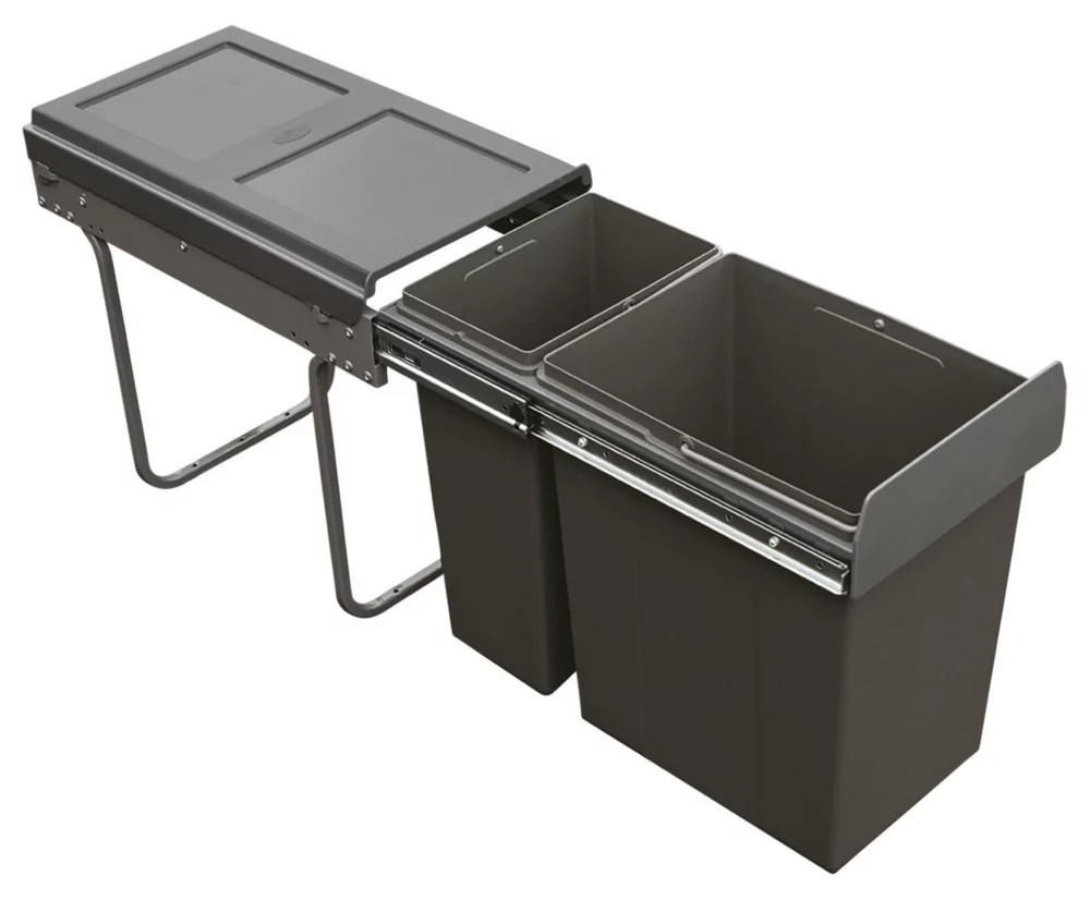 Hafele Kitchen PullOut Bin Grey 30Ltr Screwfix