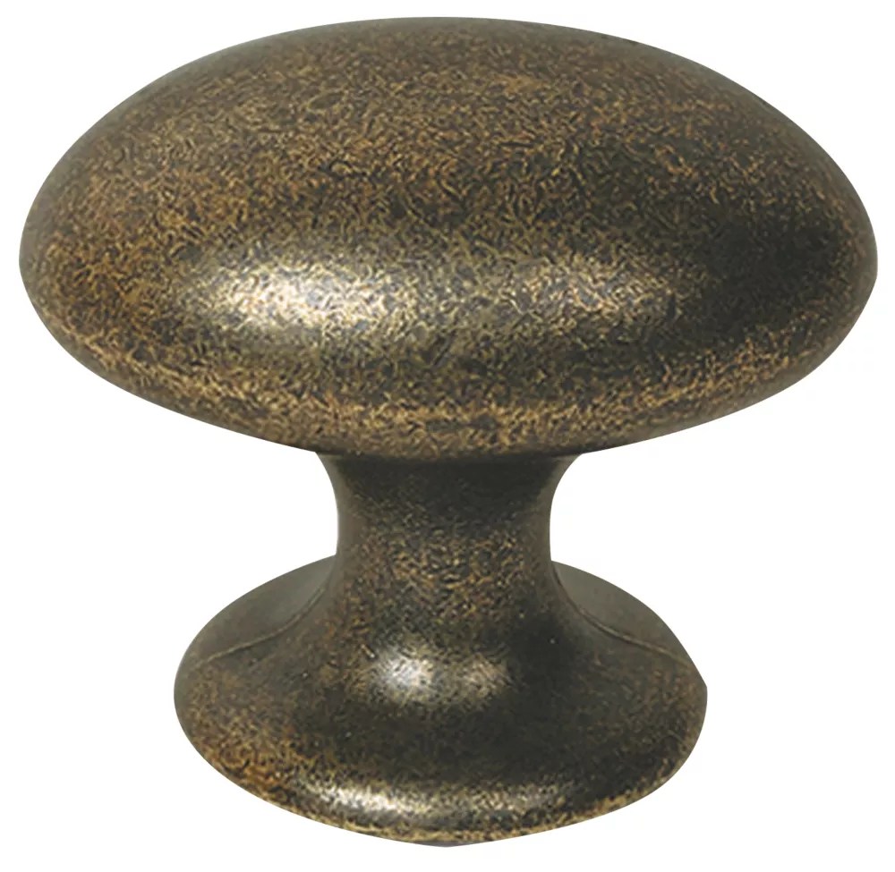 Essentials Decorative Oval Knobs Antique Brass 40mm 2 Pack