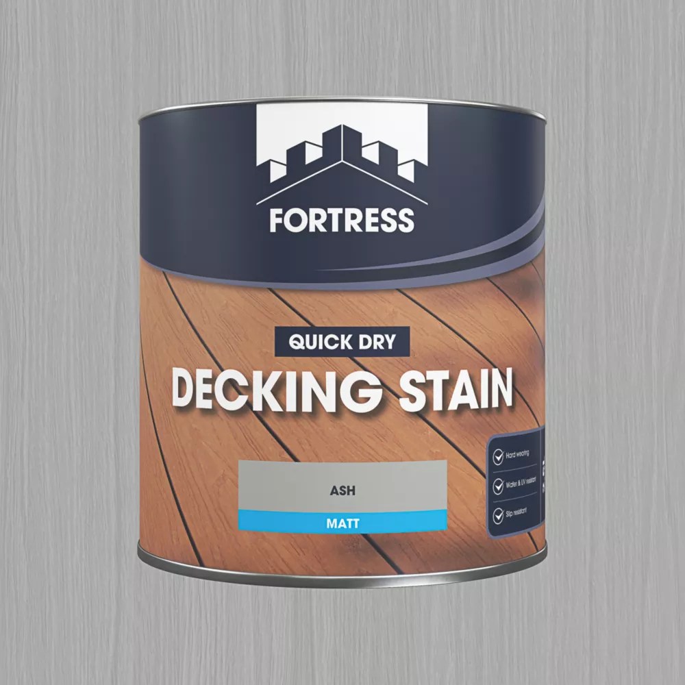 Fortress 2.5Ltr Ash Anti Slip Decking Stain Screwfix