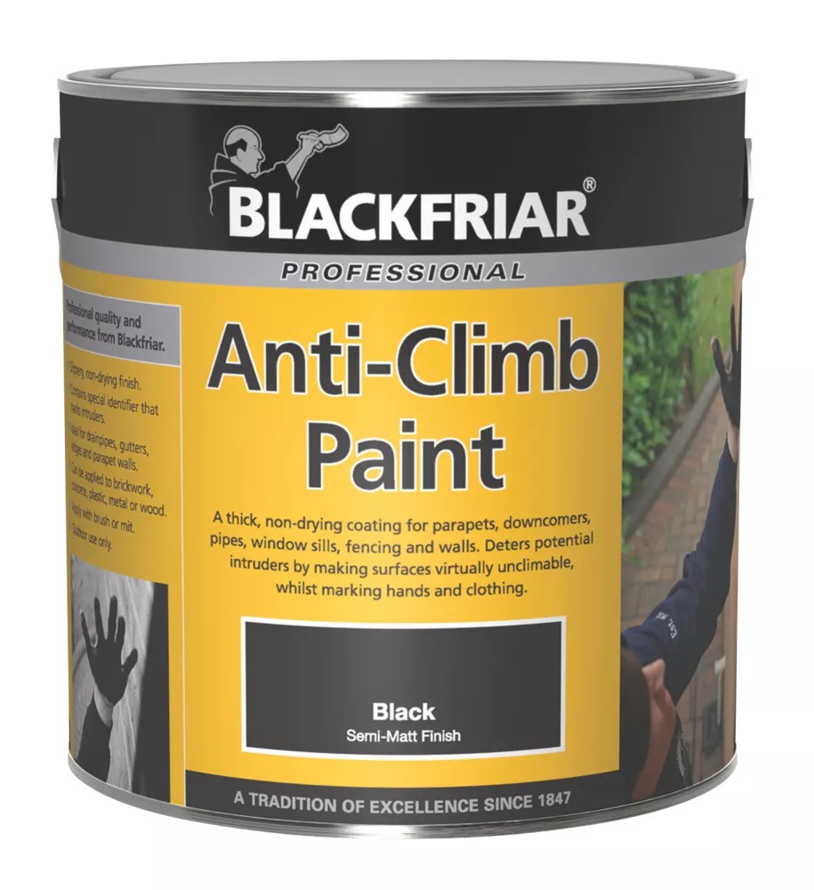 Blackfriar 1Ltr Black SemiMatt Anti Climb Multi Surface Paint Screwfix