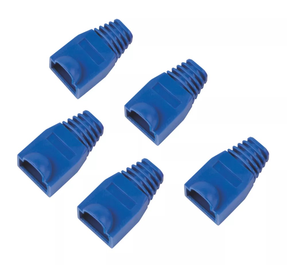 Labgear RJ45 PVC Boots 8mm Blue 5 Pack Screwfix