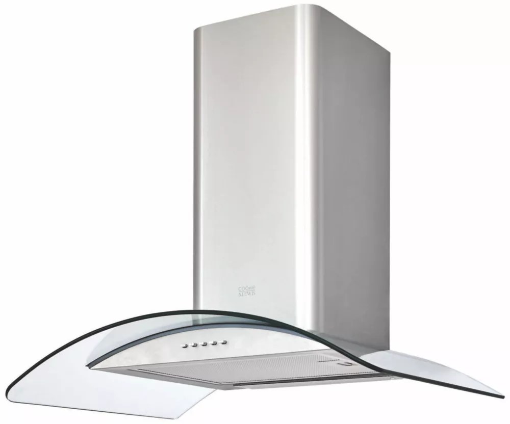 Cooke & Lewis Curved Glass Hood Stainless Steel 600mm Screwfix