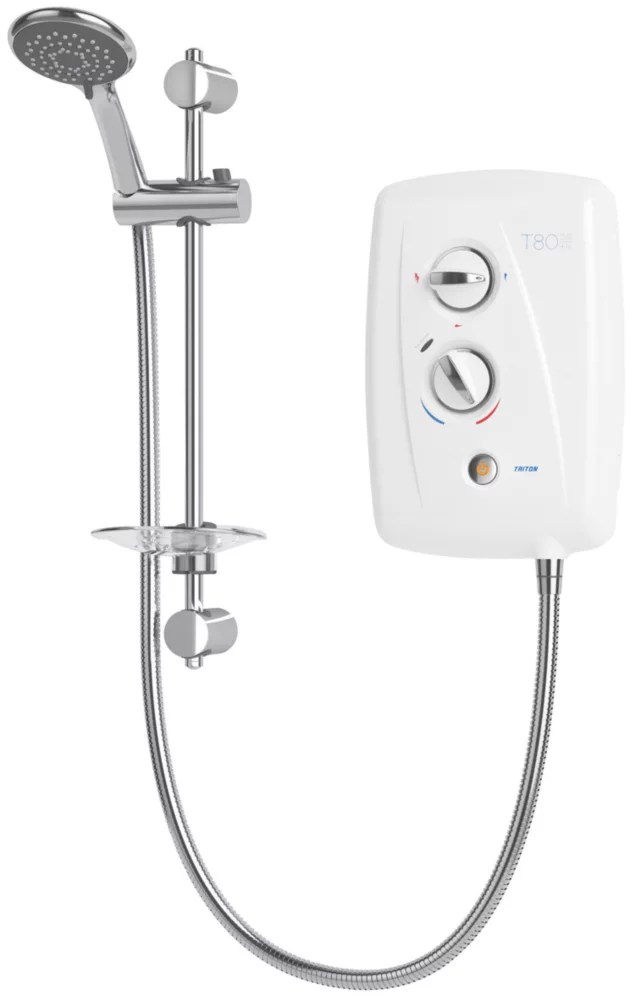Triton T80 EasiFit + White / Chrome 7.5kW Electric Shower Screwfix