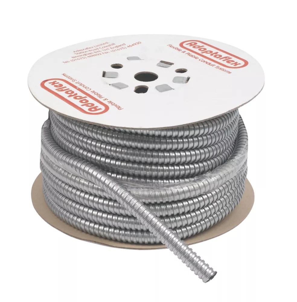 Adaptaflex Flexible Steel Conduit 20mm x 25m Galv St Screwfix