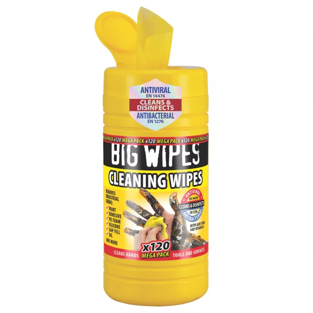 Big Wipes Cleaning Wipes Yellow 120 Pack Screwfix