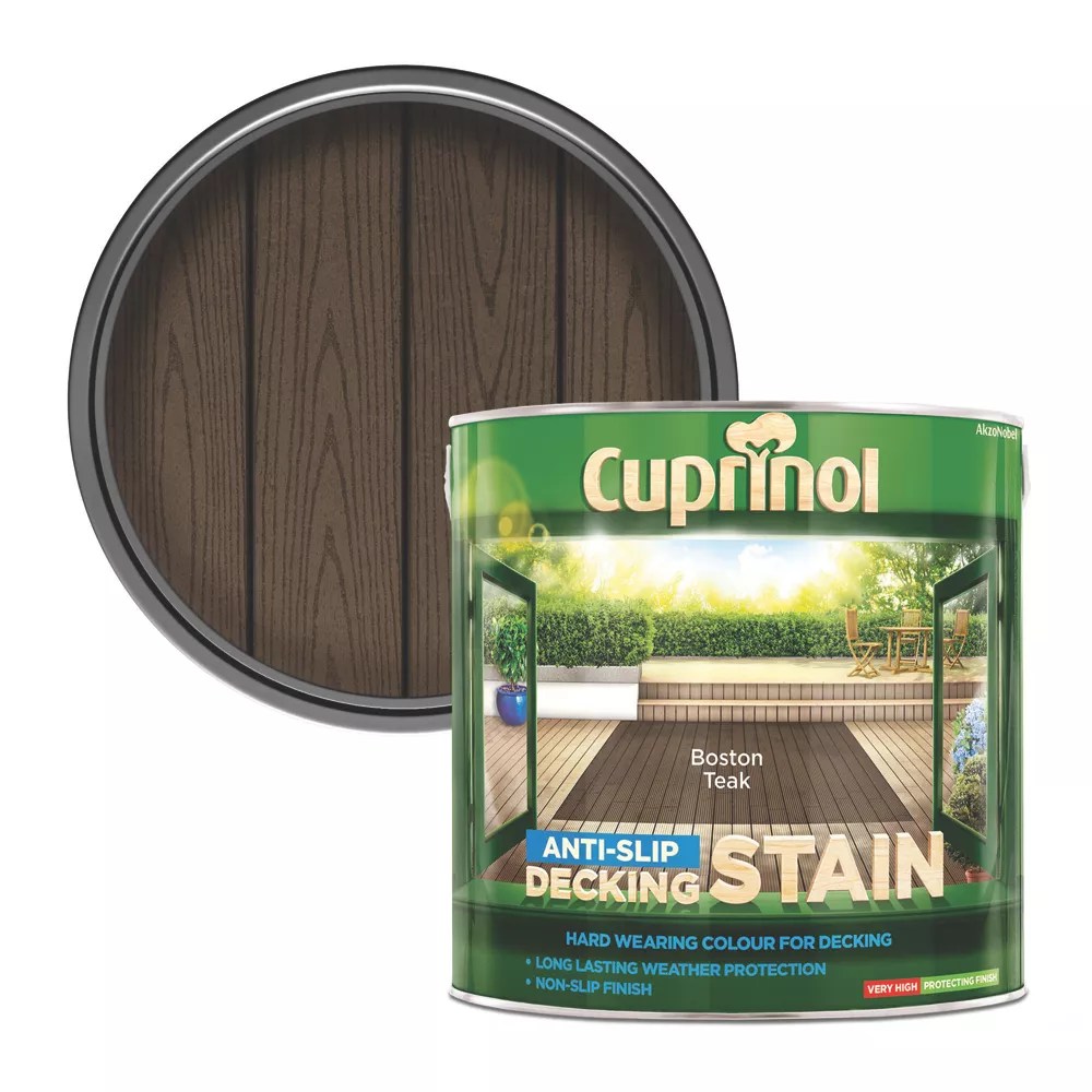 Cuprinol 2.5Ltr Boston Teak Anti Slip Decking Stain Screwfix