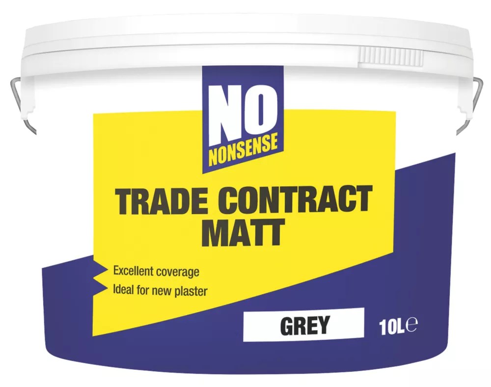 No Nonsense 10Ltr Grey Matt Emulsion Paint Screwfix