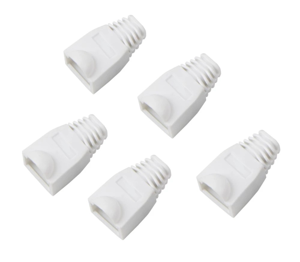 Labgear RJ45 PVC Boots 8mm White 5 Pack Screwfix