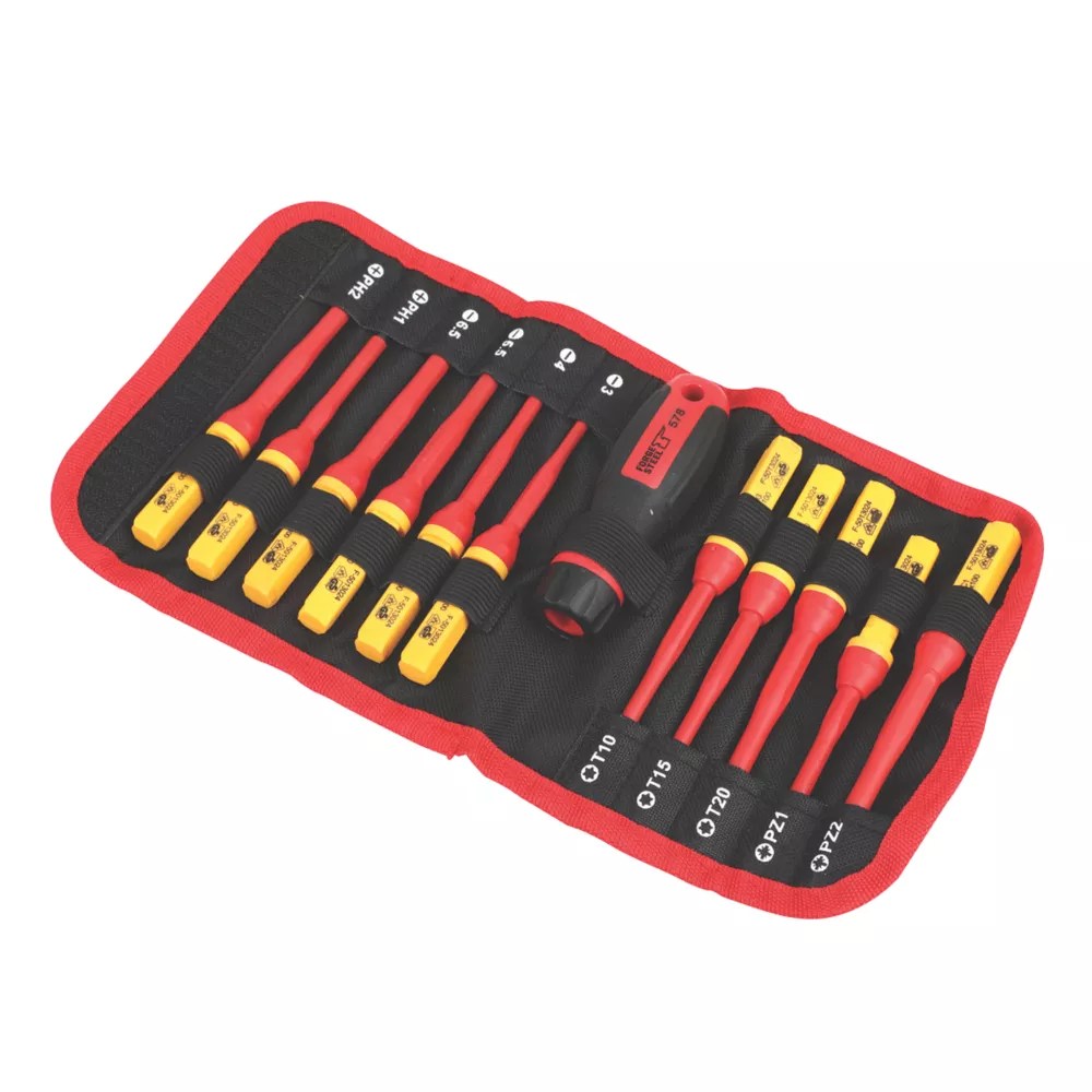 Steel VDE Changeable Blade Screwdriver Set 12 Pcs Screwfix