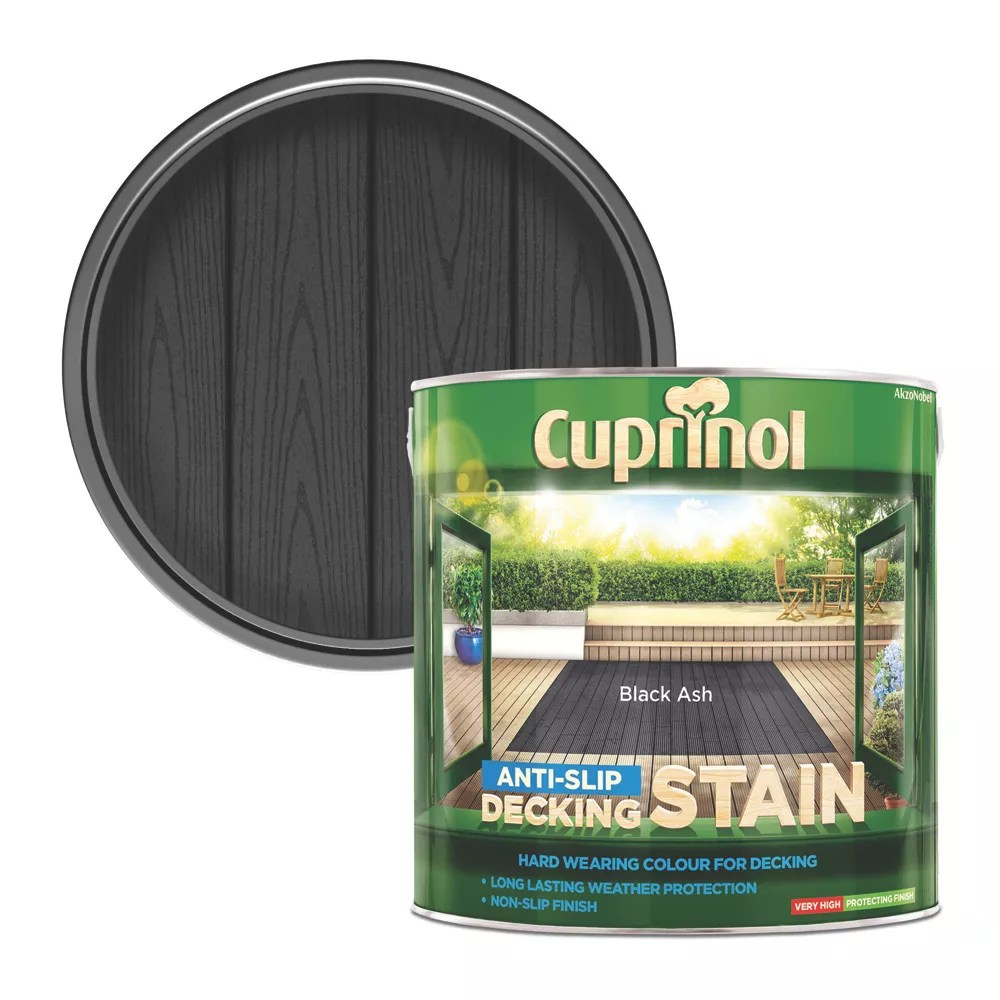 Cuprinol 2.5Ltr Black Ash Anti Slip Decking Stain Screwfix