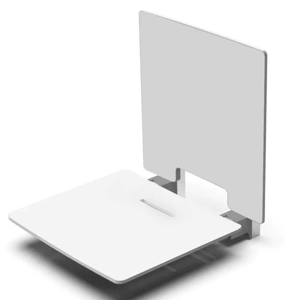 Nymas WallMounted Shower Seat with Back Rest White Screwfix