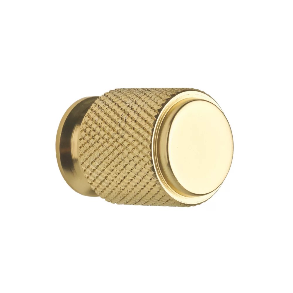 Elite Knobs & Handles Kensington Knurled Knob Brushed Brass