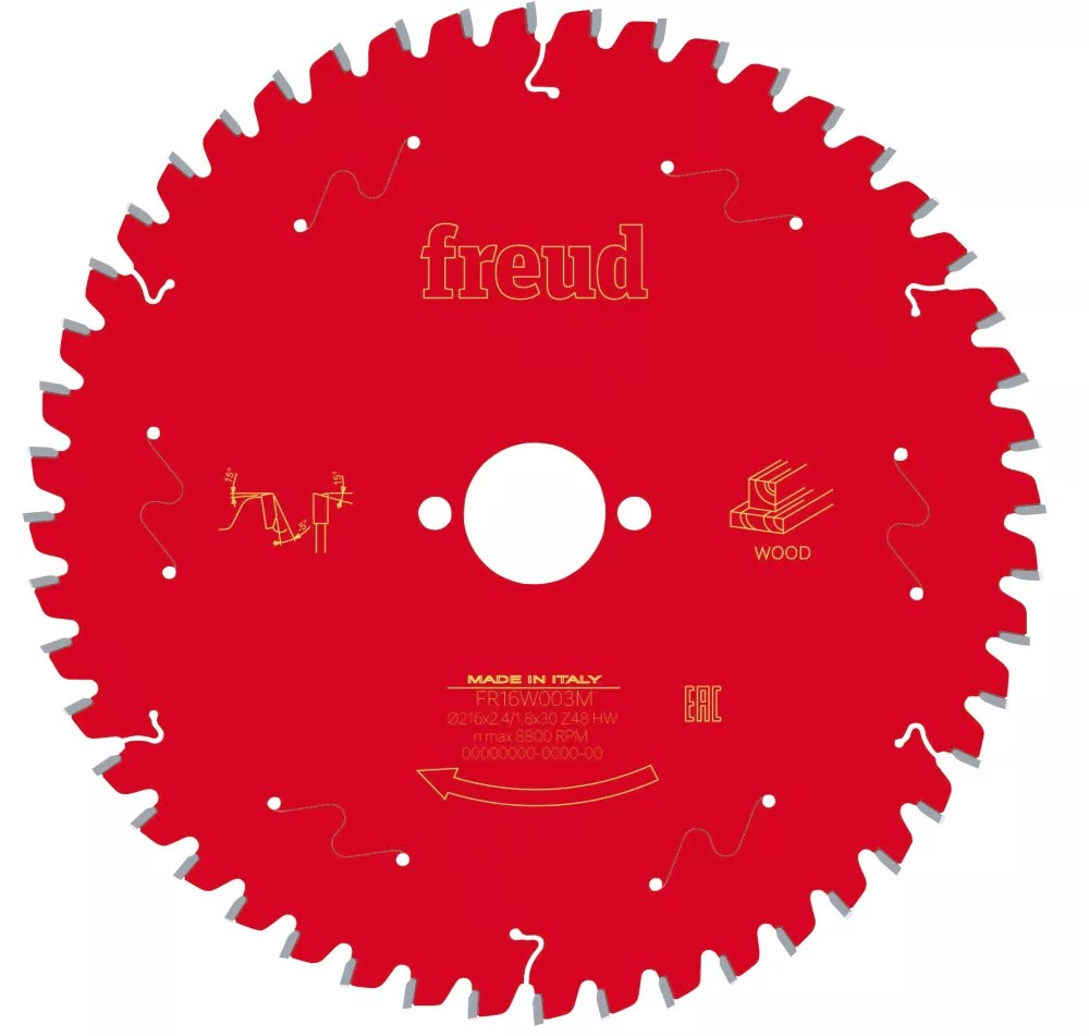 Freud Wood Mitre Saw Blade 216mm x 30mm 48T Screwfix