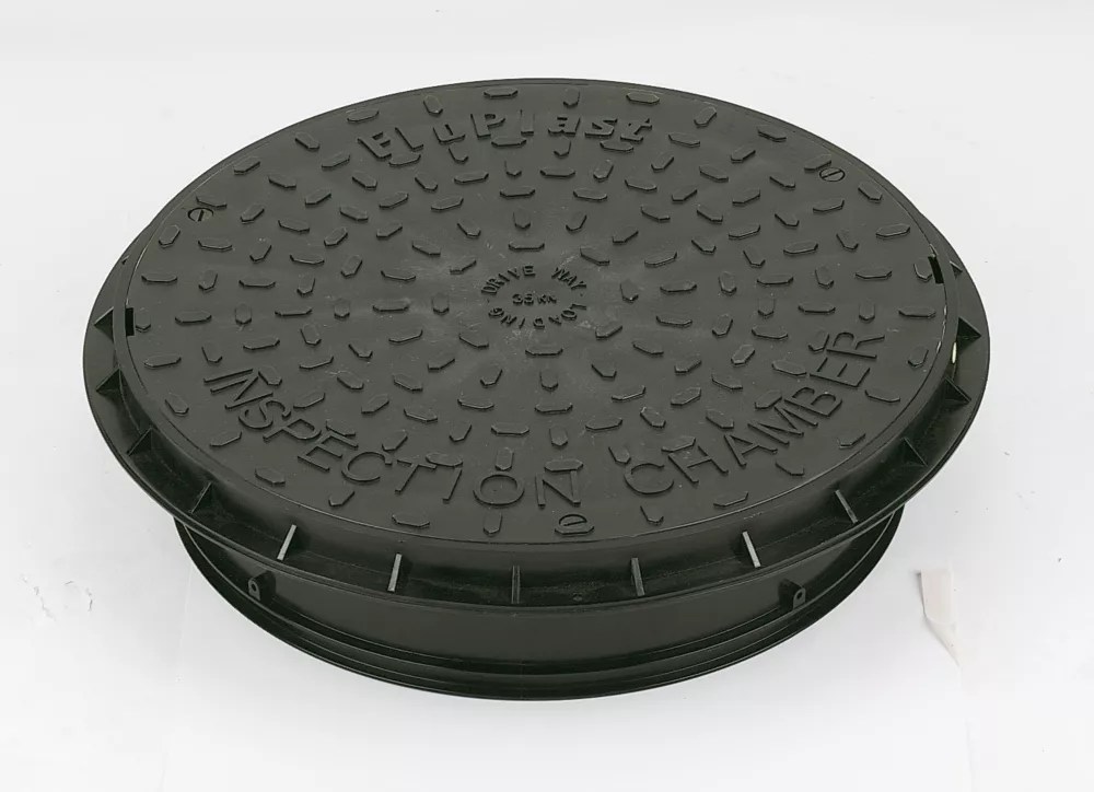 FloPlast PushFit Round Inspection Chamber Cover & Frame 450mm Screwfix