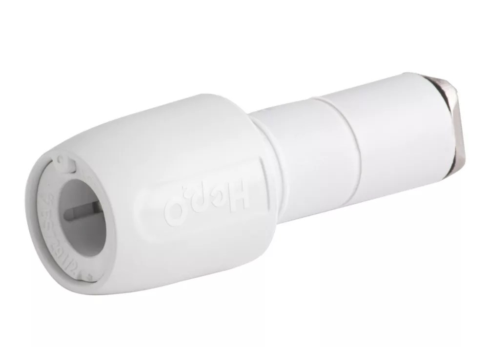 Hep2O Plastic PushFit Stem Coupler F 10mm x M 15mm Screwfix