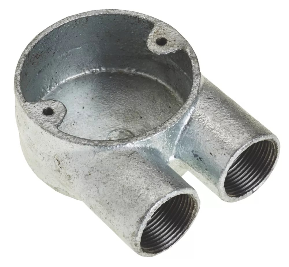 Deta 2 Way 25mm U Conduit Box Galvanised Screwfix