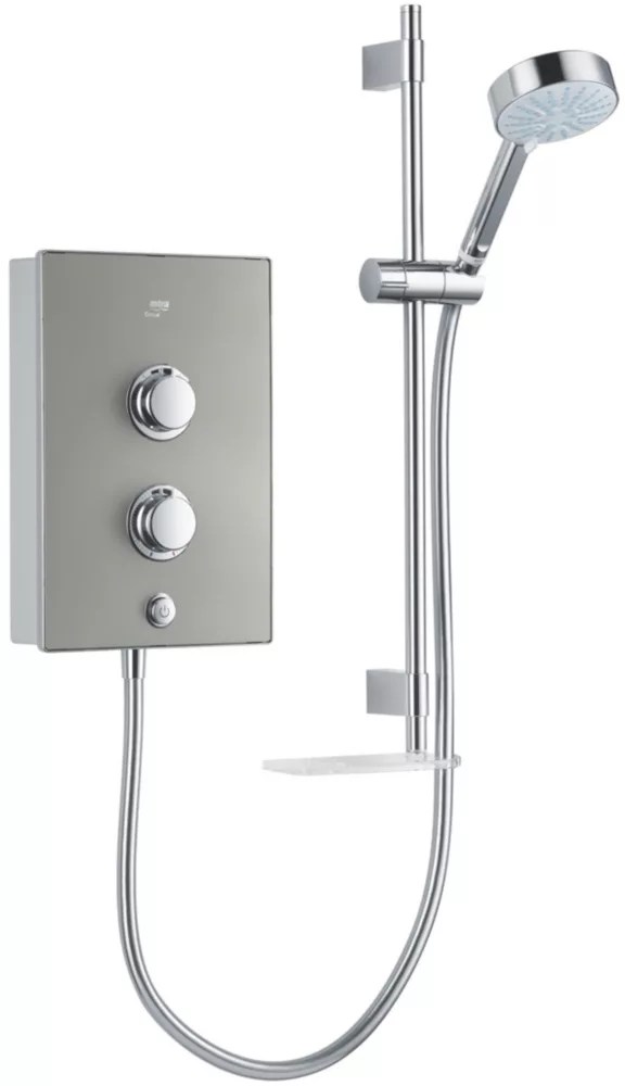 Mira Decor Warm Silver 9.5kW Manual Electric Shower Screwfix