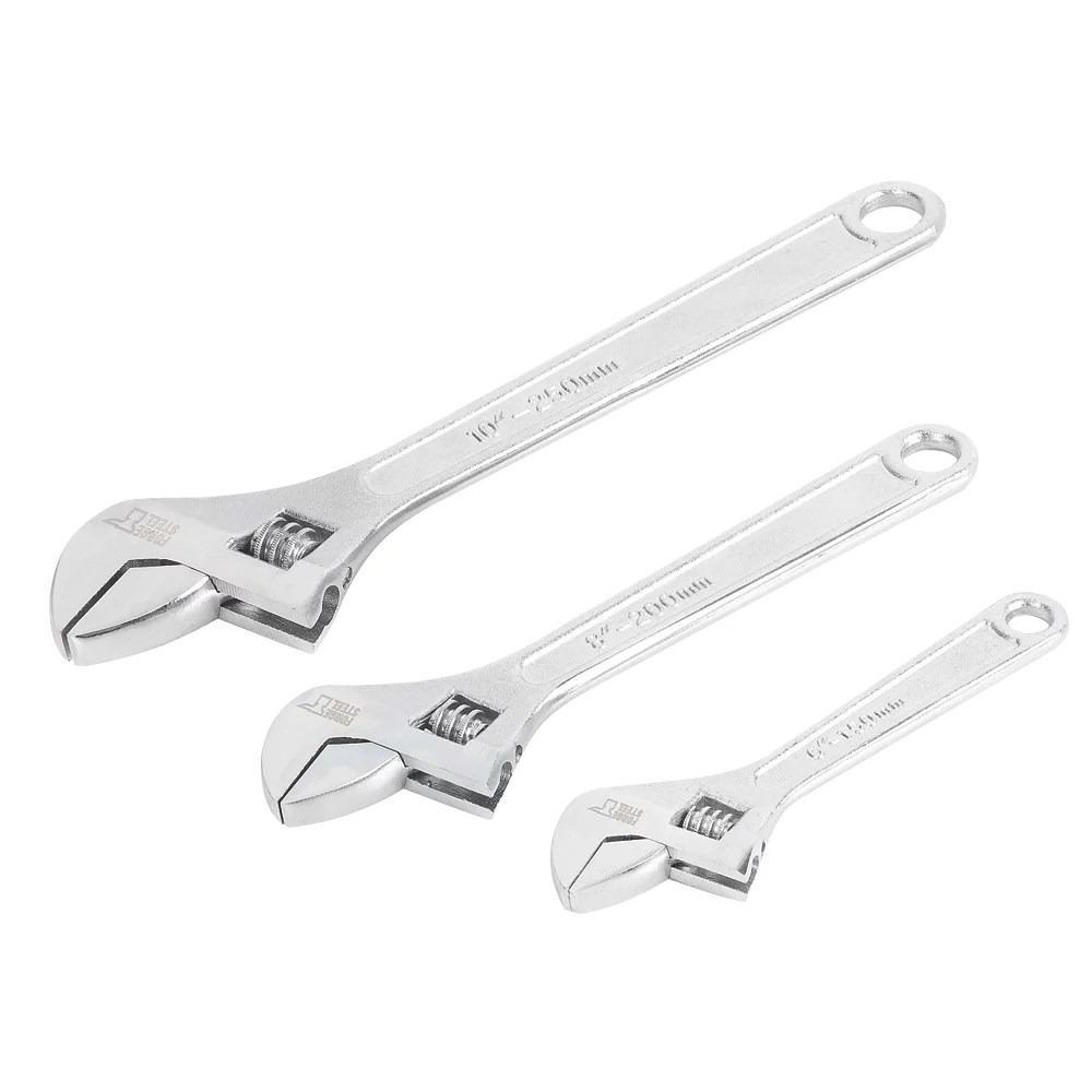 Steel Adjustable Wrench Set 3 Pieces Screwfix
