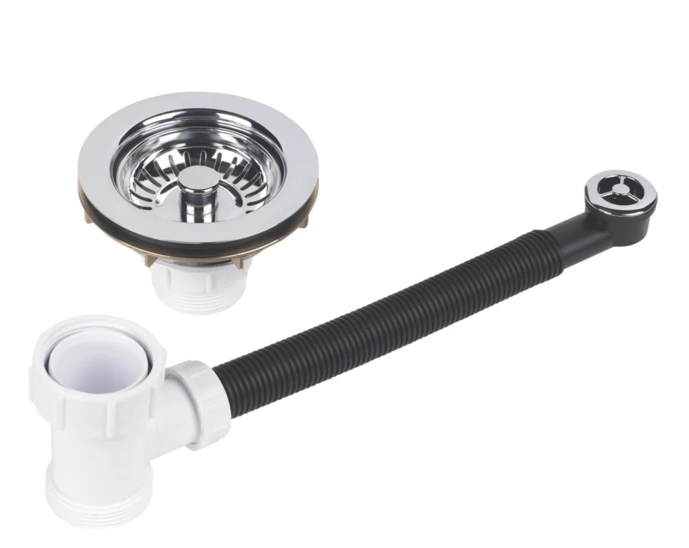 McAlpine 1 Bowl Waste Kit Chrome Plated Brass 1 1/2" Screwfix