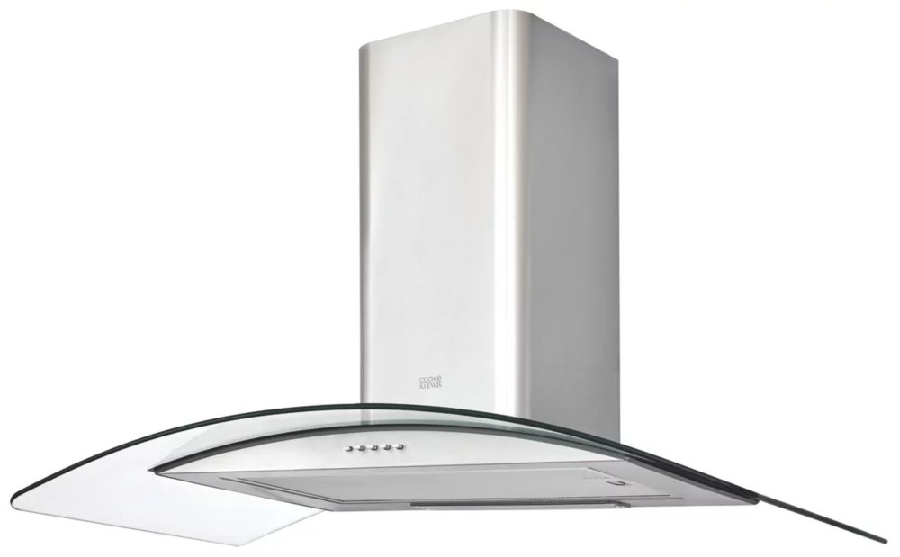 Cooke & Lewis Curved Glass Hood Stainless Steel 900mm Screwfix