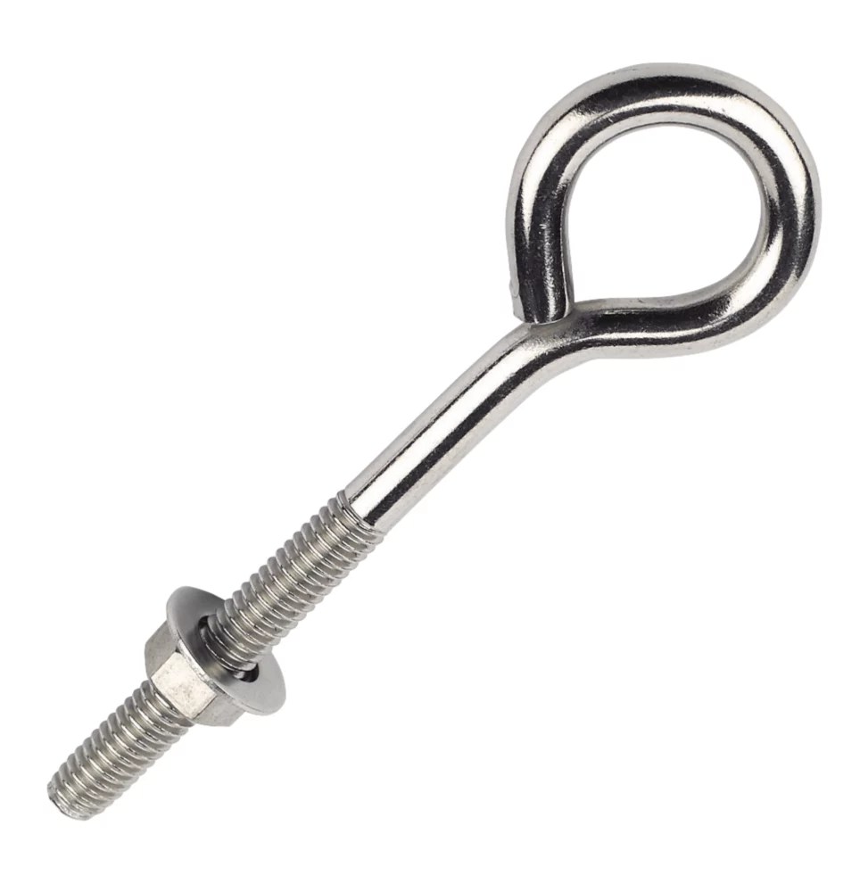 Essentials Marine Eye Bolts Satin Stainless Steel 8mm x 80mm 5 Pack