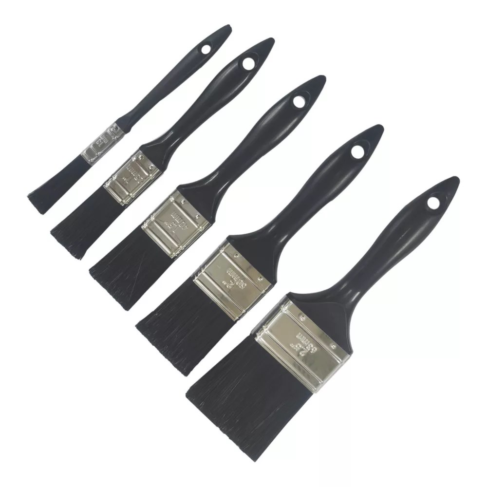 Fortress Flat Paint Brush 5 Piece Set Screwfix