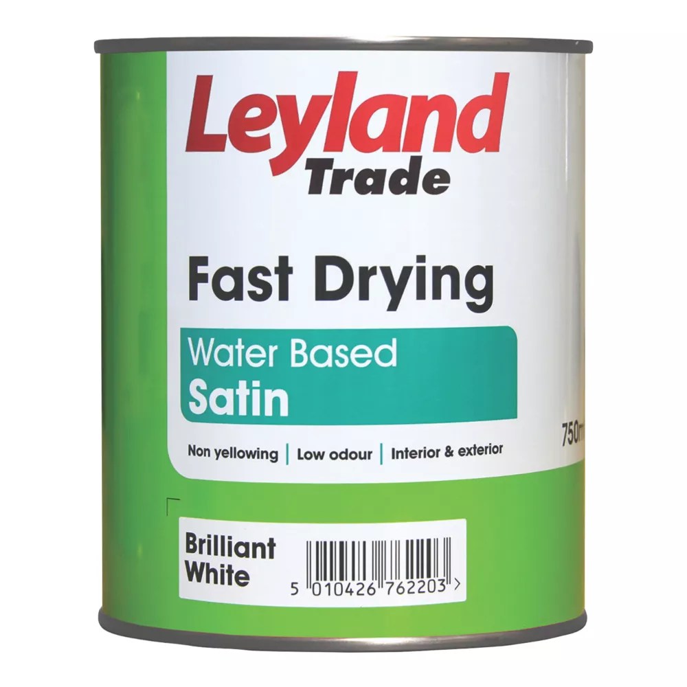 Leyland Trade 750ml Brilliant White Satin Wood & Metal Paint Screwfix