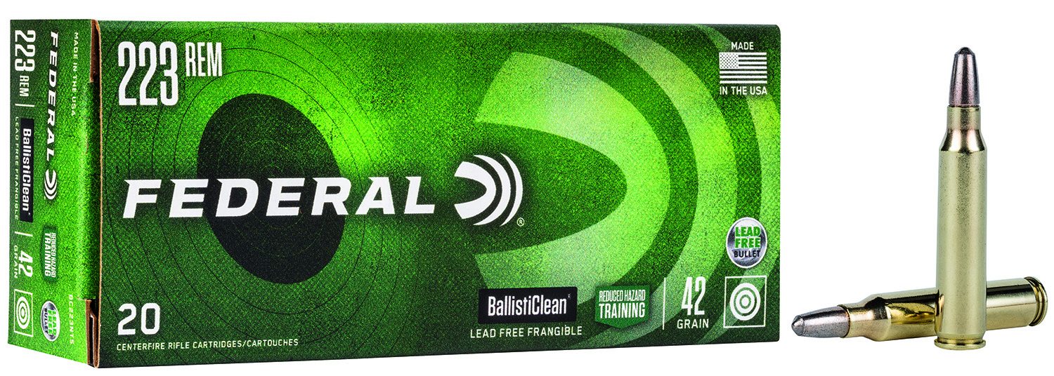 Federal BC223NT5 BallistiClean Reduced Hazard Training 223Rem 42gr Lead
