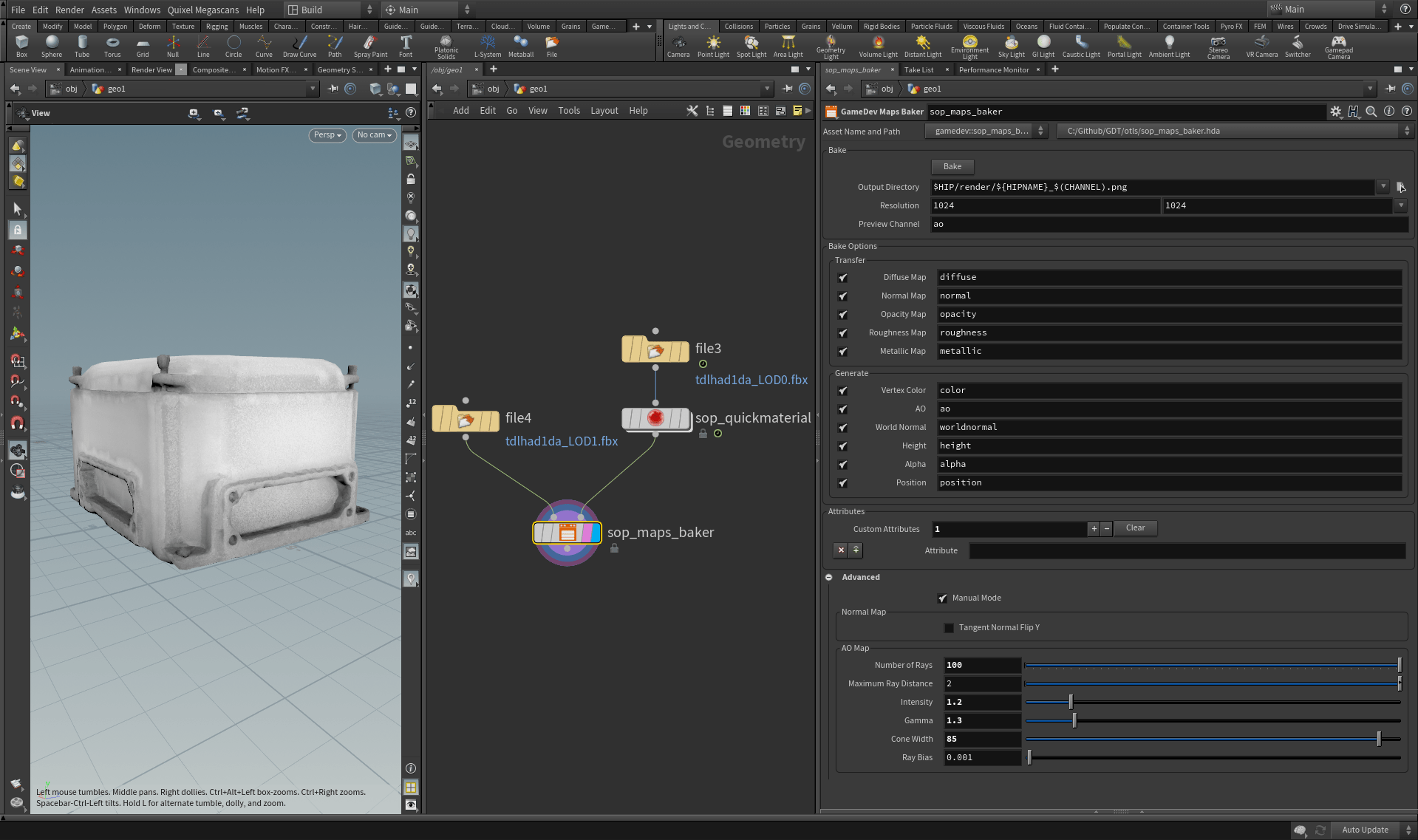 Game Tools Maps Baker SideFX
