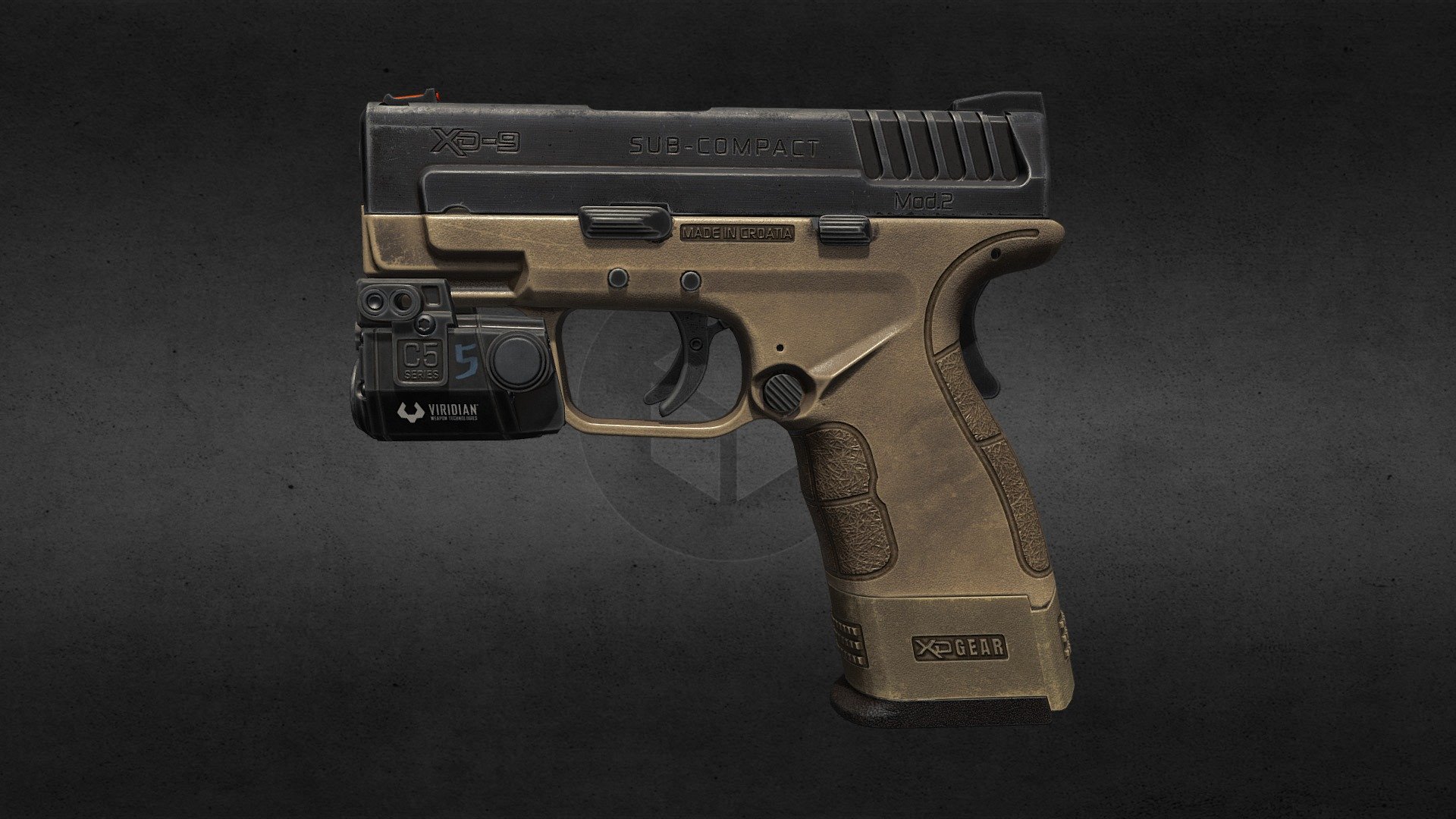 XD9 Handgun Download Free 3D model by Hung Do (hungdo