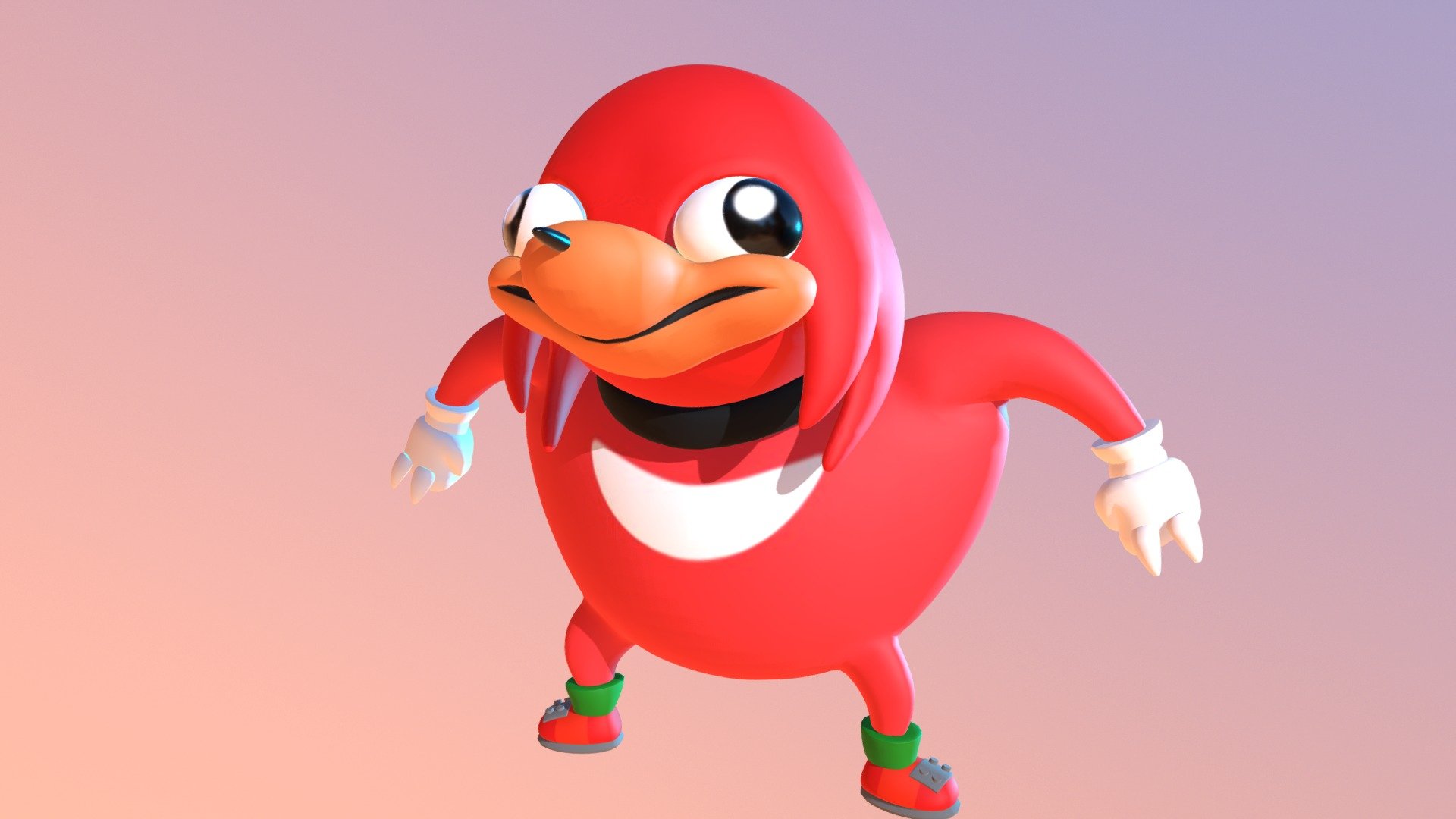 Ugandan Knuckles in 3D 3D model by Ted Pakulski (pakulski) [0485386