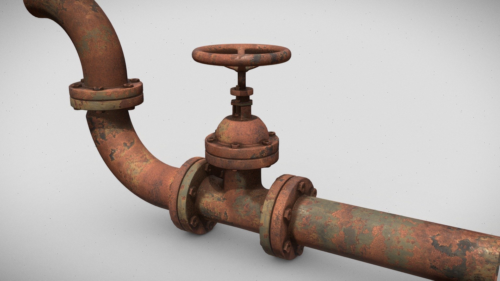 Rusty pipe segment Download Free 3D model by blend.file (blendfile