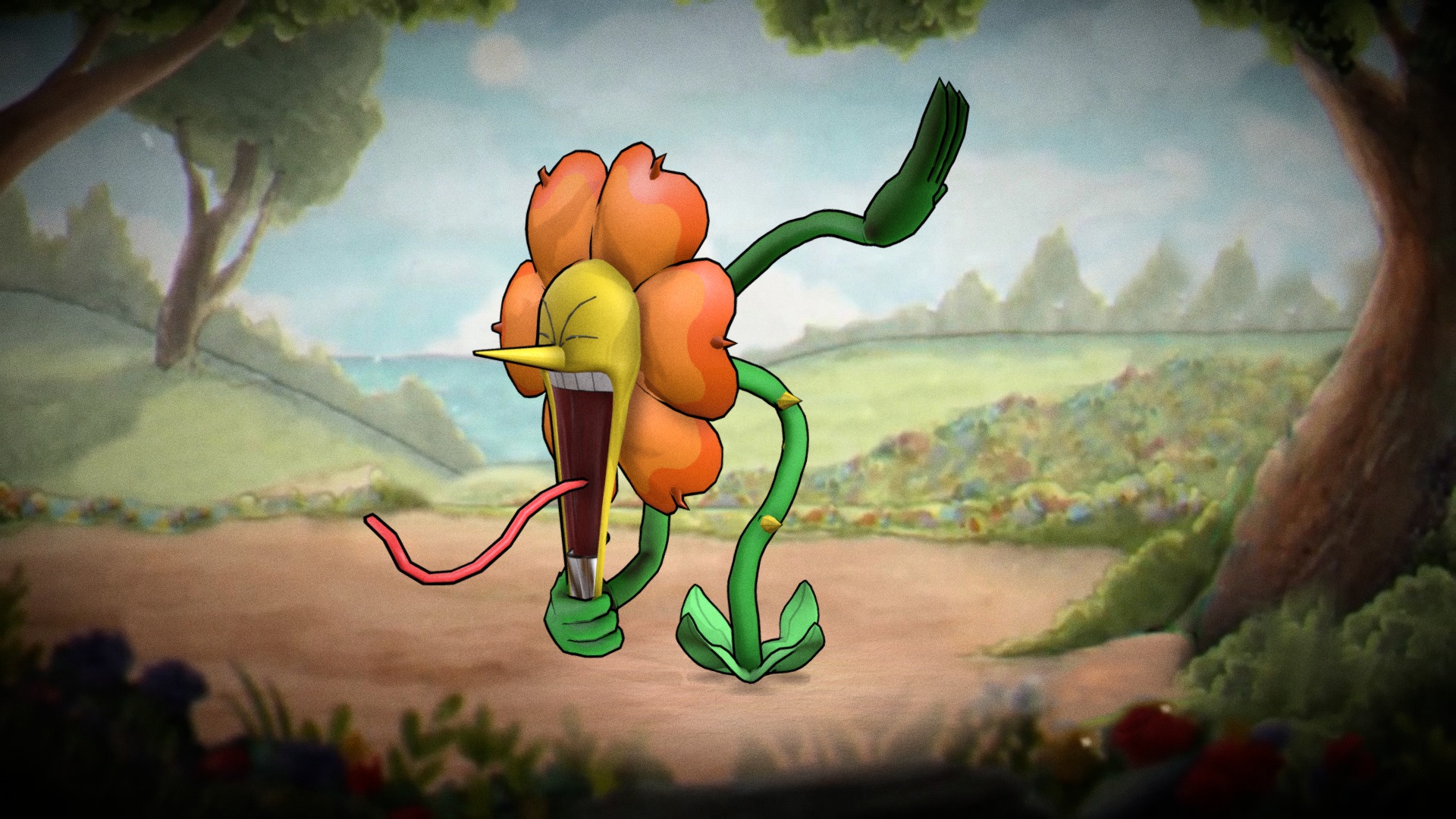 Cuphead flower boss gorscan