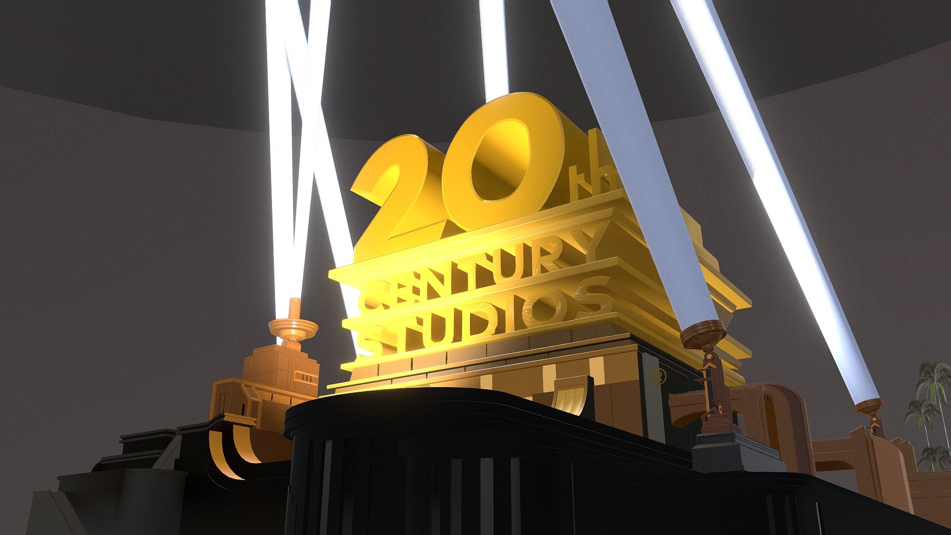 Realistic 20th century studios logo Download Free 3D model by