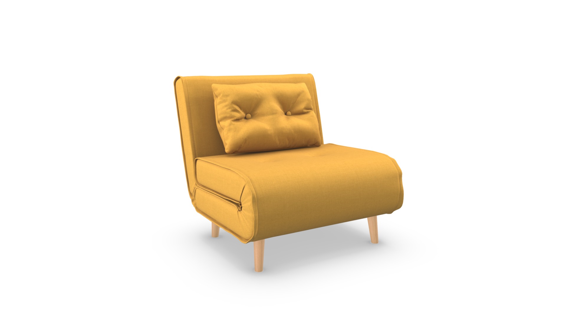 Haru Single Sofa Bed, Butter Yellow Download Free 3D model by MADE