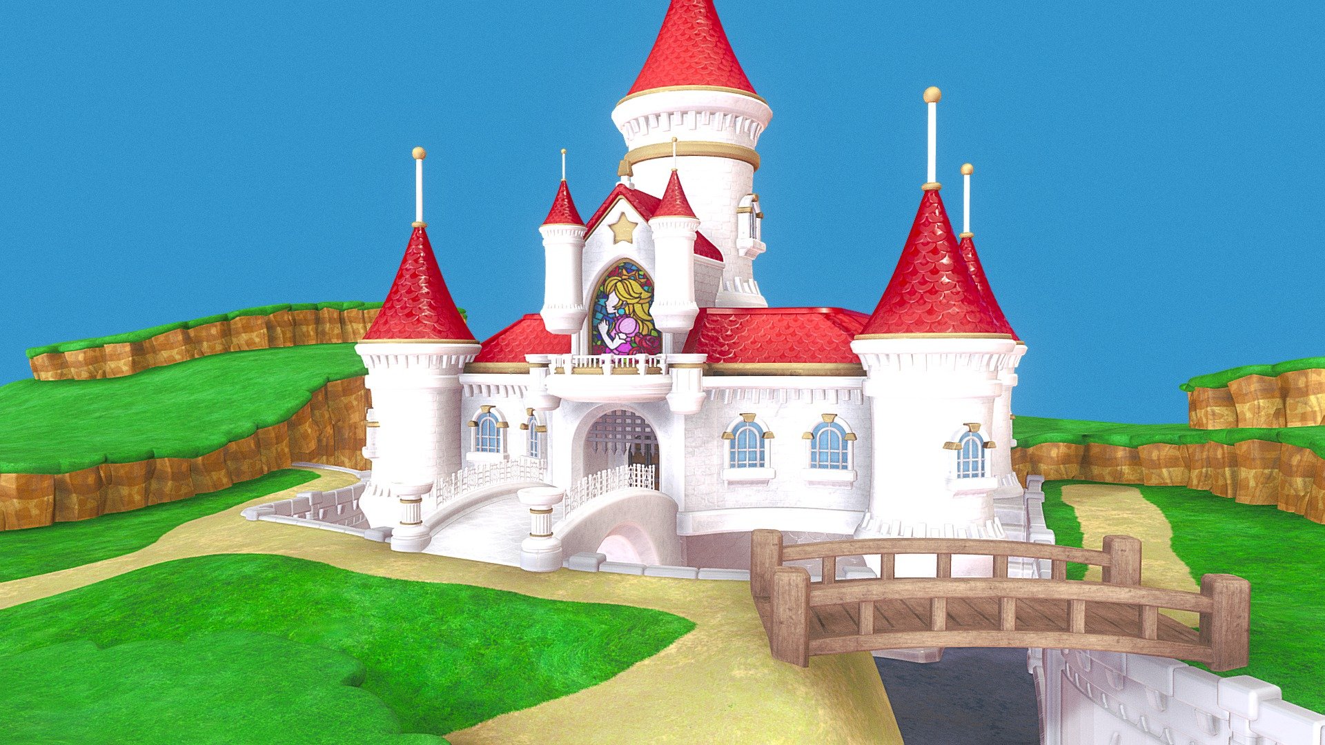Peach's Castle Buy Royalty Free 3D model by Harold P. de Boer