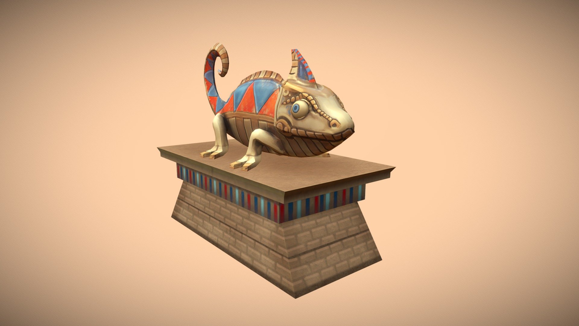 Proptober Day 15 Wizard101 Krokotopia Statue 3D model by Nicholas