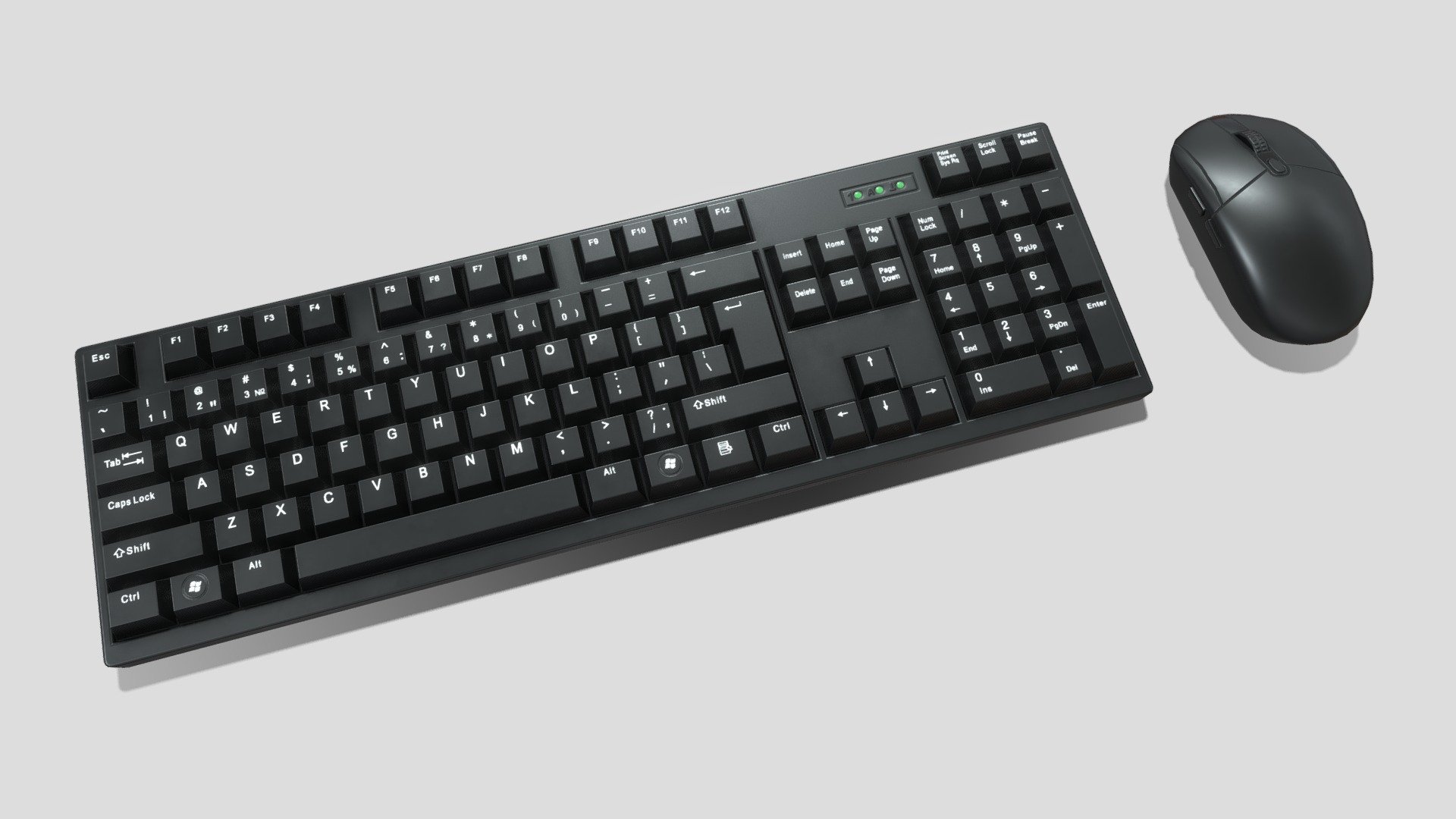 Computer Mouse And Keyboard - Buy Royalty Free 3D model by AshMesh